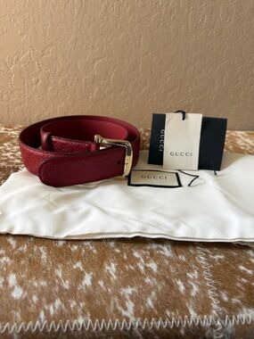 Authentic Gucci Red Leather GG Belt ❤️